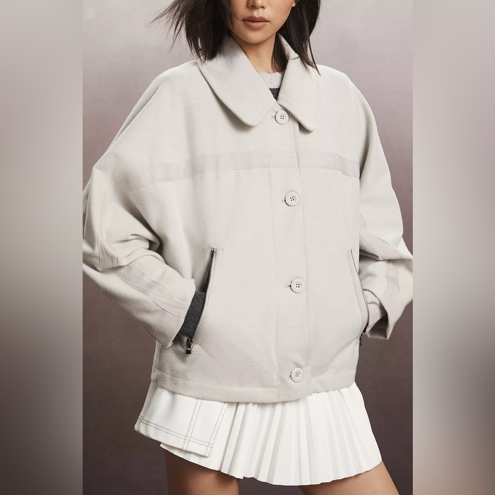 NWT Size L - Anthropologie Pilcro Batwing Cozy Jacket Color: Light GREY